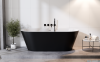 Besco Deeva B&W 150x75 cm wanna wolnostojąca Czarno Biała +  syfon chrom #WWA-150-DBC